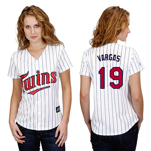 Kennys Vargas #19 mlb Jersey-Minnesota Twins Women's Authentic Home White Baseball Jersey